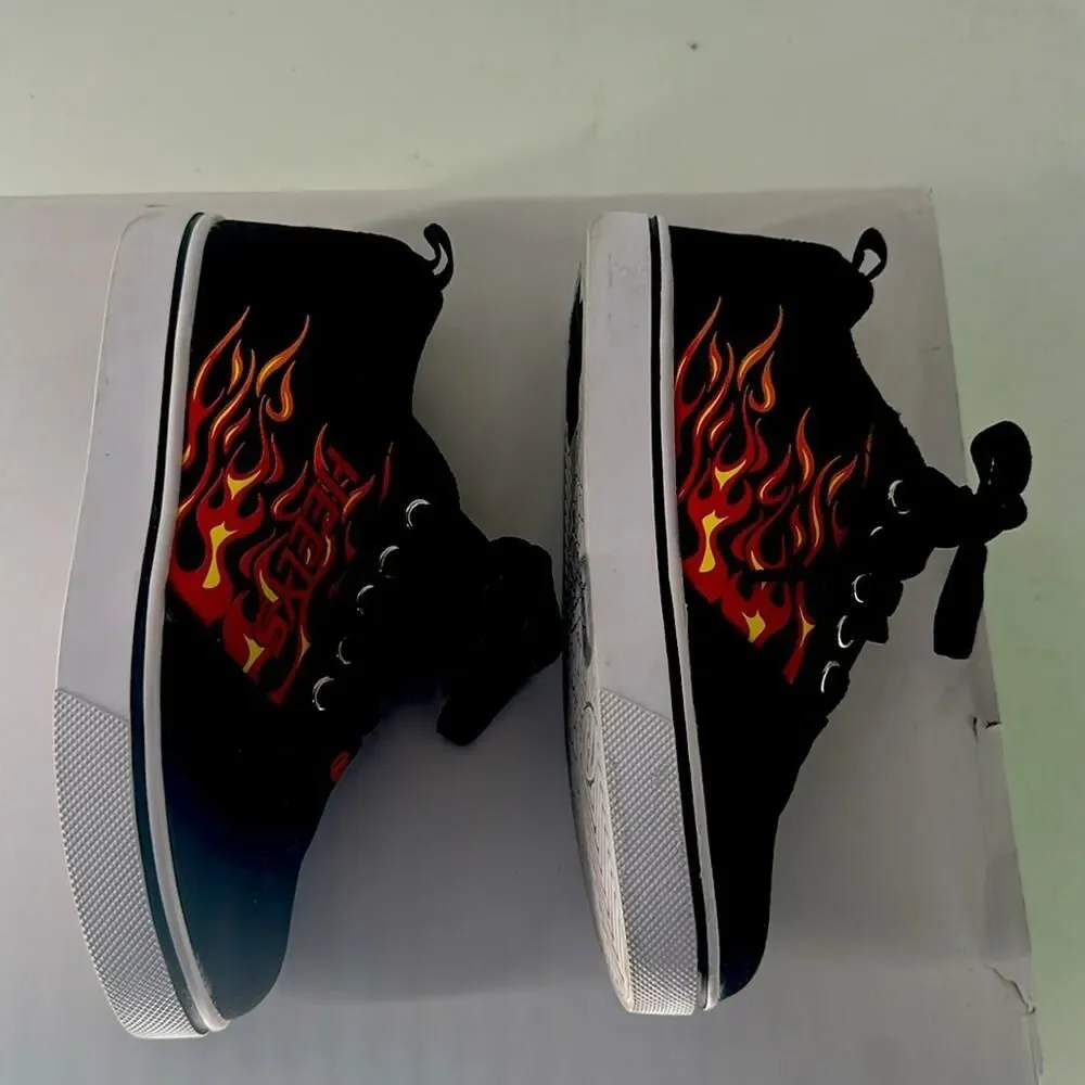 Heelys Pro 20 Black Flame Print Skate Skater Kids Shoes Sneakers Youth S2 Video